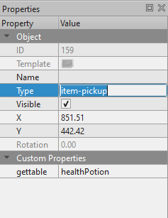 a user setting custom properties in Tiled